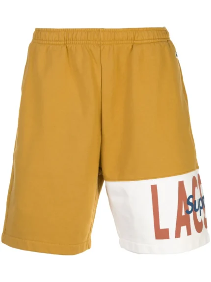 supreme Lacoste logo-panel track shorts